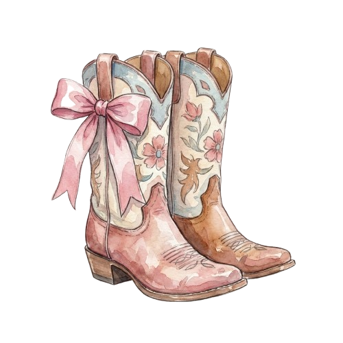 Botas Vaqueras con Lazo Rosa